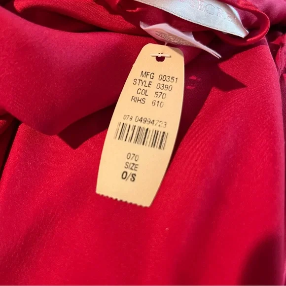 Victoria's Secret Angels Robe Kimono Style Lingerie Satin Red One Size OS - Picture 7 of 7